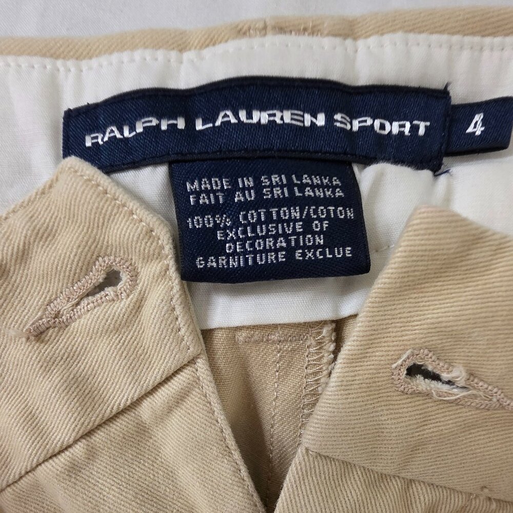 Polo Ralph Lauren Sport Khaki Chino Shorts Beige Bermuda Women's, Size 4 - Picture 8 of 8